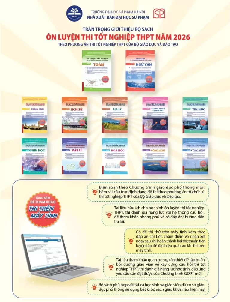 BỘ SÁCH ÔN LUYỆN TRẮC NGHIỆM THI THPT NĂM 2026 CÁC MÔN (NXB: ĐHSP)